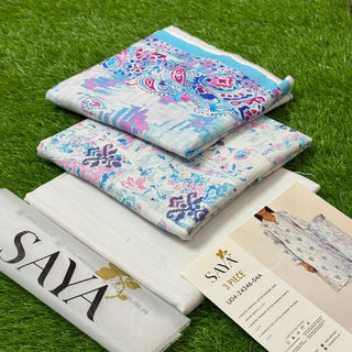 Printed Cotton Khaddar 3 Piece (Unstitched)