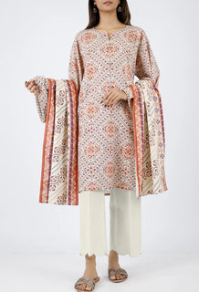 Printed Jacquard Khaddar 3 Piece (Unstitched)