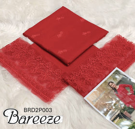 2-PC EMB SUITS WITH PATCHIES, FABRIC PREMIUM AIR-JET DHANAK, BREEZE UNSTICHED