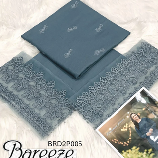 2-PC EMB SUITS WITH PATCHIES, FABRIC PREMIUM AIR-JET DHANAK, BREEZE UNSTICHED