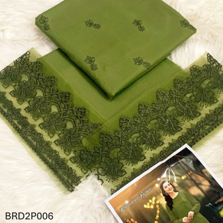 2-PC EMB SUITS WITH PATCHIES, FABRIC PREMIUM AIR-JET DHANAK, BREEZE UNSTICHED