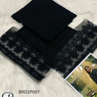 2-PC EMB SUITS WITH PATCHIES, FABRIC PREMIUM AIR-JET DHANAK, BREEZE UNSTICHED